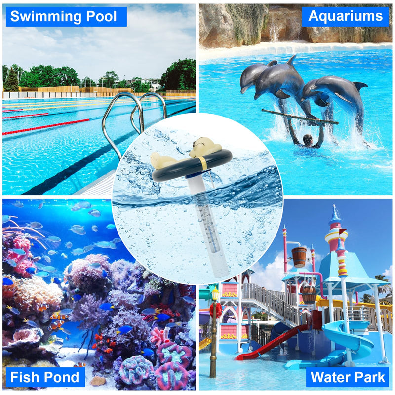 Pool Thermometer Floating Easy Read, Leisurely Polar Bear Water Thermometer for Ice Bath with String, for Outdoor & Indoor Swimming Pools, Spas, Hot Tubs & Aquariums Blue - BeesActive Australia