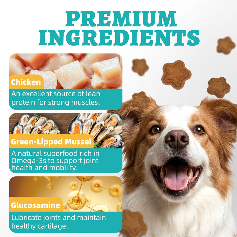 Just Try 15 OZ Green-Lipped Mussel Dog Treats Biscuits Hip & Joint Support for Dogs Training Treats Healthy Dog Treats