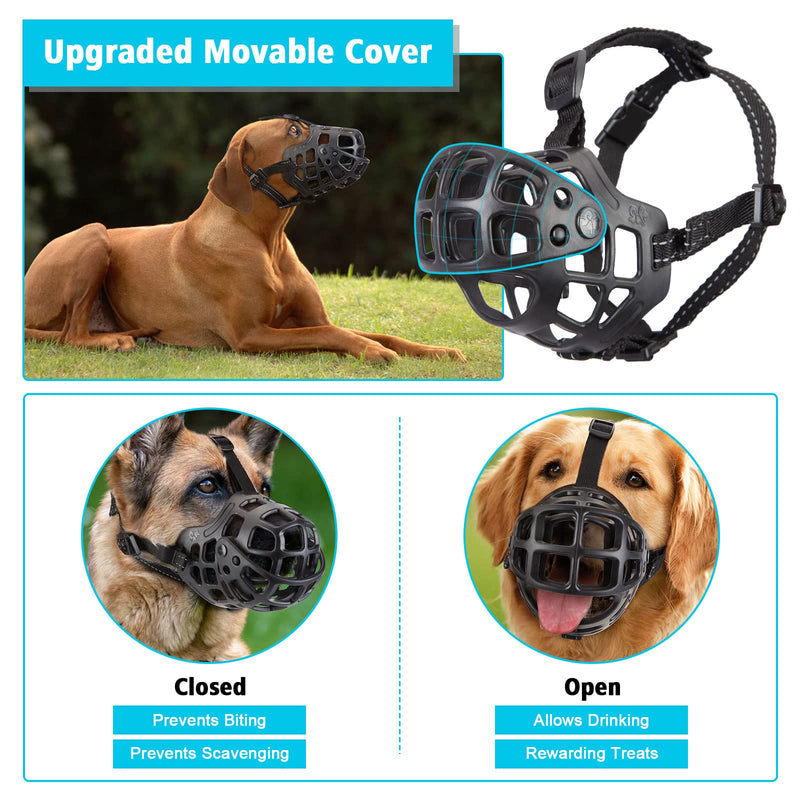 Ownpets Dog Muzzle, Muzzle for Large Dogs, German Shepherd Muzzle, Medium Dog Muzzle, Silicone Dog Muzzle, Black, XL - BeesActive Australia