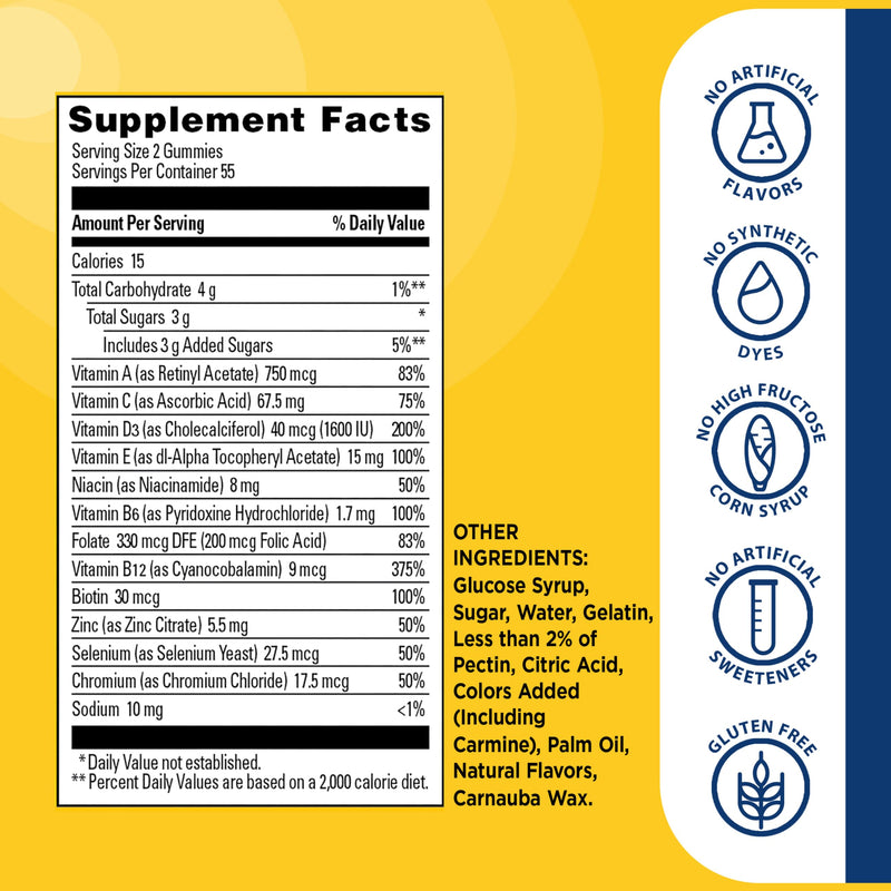 Nature Made Multi for Men, Mens Multivitamins Gummies, 150 Count | Gummy Vitamins and Minerals for Energy Metabolism Support, Multivitamin for Men, Cherry & Mixed Berry Flavors, 75 Day Supply 150 Count (Pack of 1)