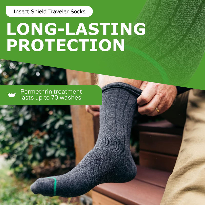 Traveler Socks With Permethrin Bug Repellant - Protective Clothing for Men & Women Medium Khaki - BeesActive Australia