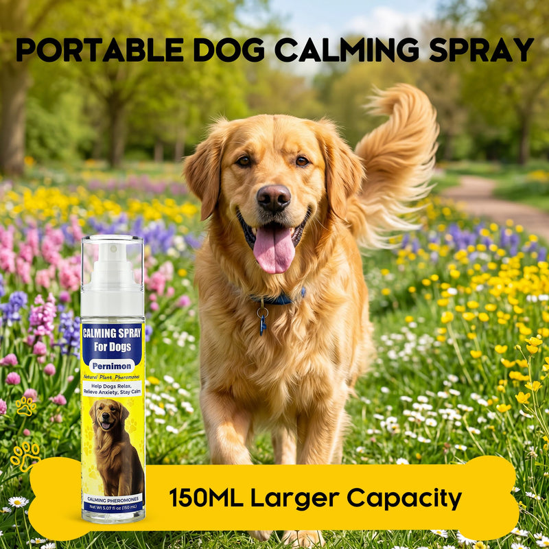 Calming Spray for Dogs 150ml, Pheromones Pet Dog Calming Spray to Help Reduce Anxiety And Stress, 100% Herbal Calming Spray, Adapt For Dogs Stay Calmer, Indoor and Travel Use