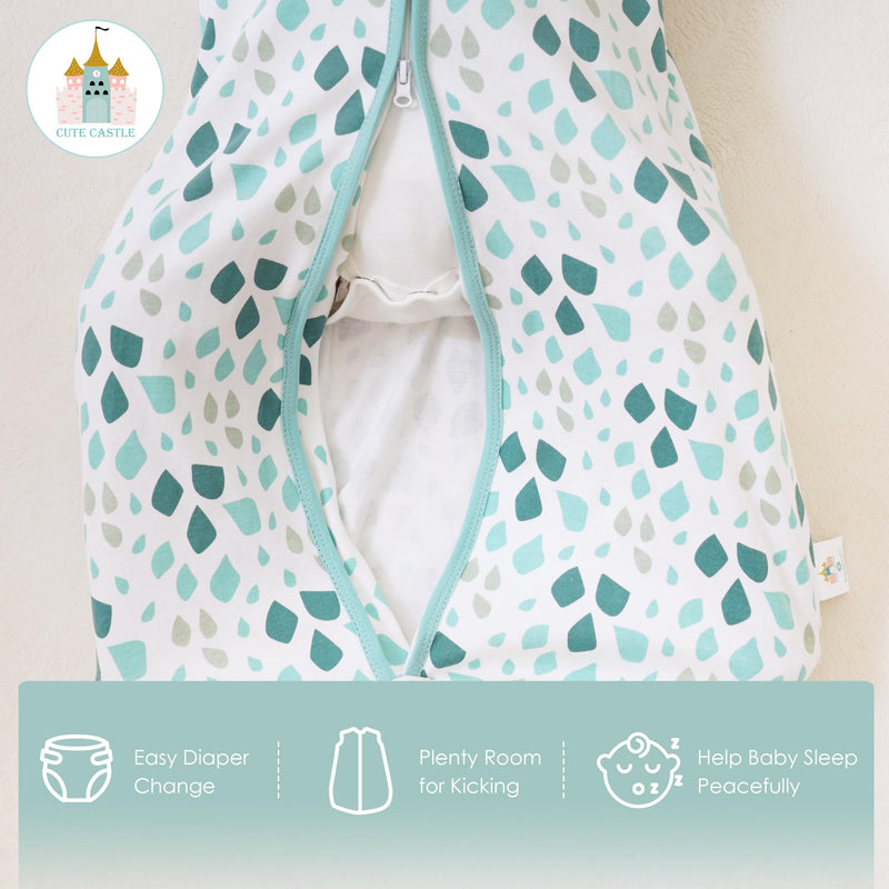 Cute Castle Baby Sleep Sack 0-6 Months - Lightweight 100% Cotton 2-Way Zipper TOG 0.5 Infant Wearable Blanket, Newborn Essentials Toddler Sleep Clothes (3 Pack Green) - BeesActive Australia