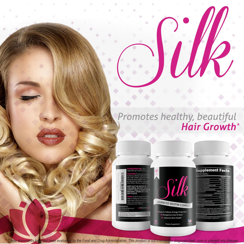 Silk Advanced Biotin Complex- Promotes Stronger, Longer, Hair-Healthier Skin- Ultimate Nail Strength