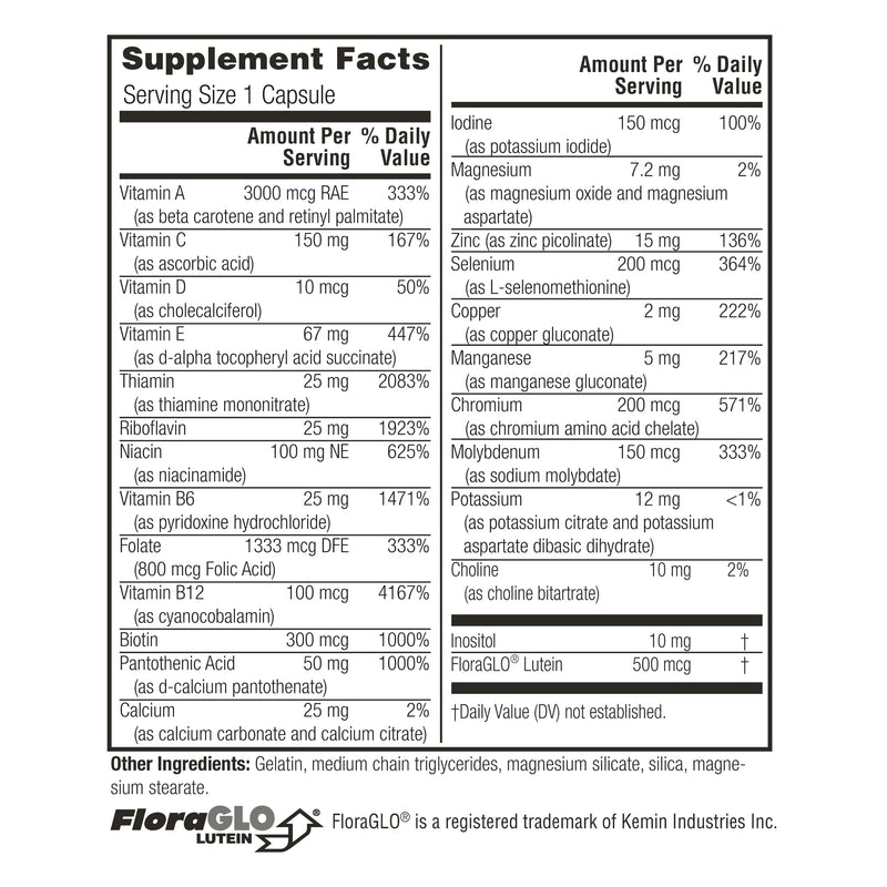 Twinlab Daily One Caps Without Iron - Nutritional Supplement with Zinc, B Vitamins, Magnesium, and More - 180 Capsules