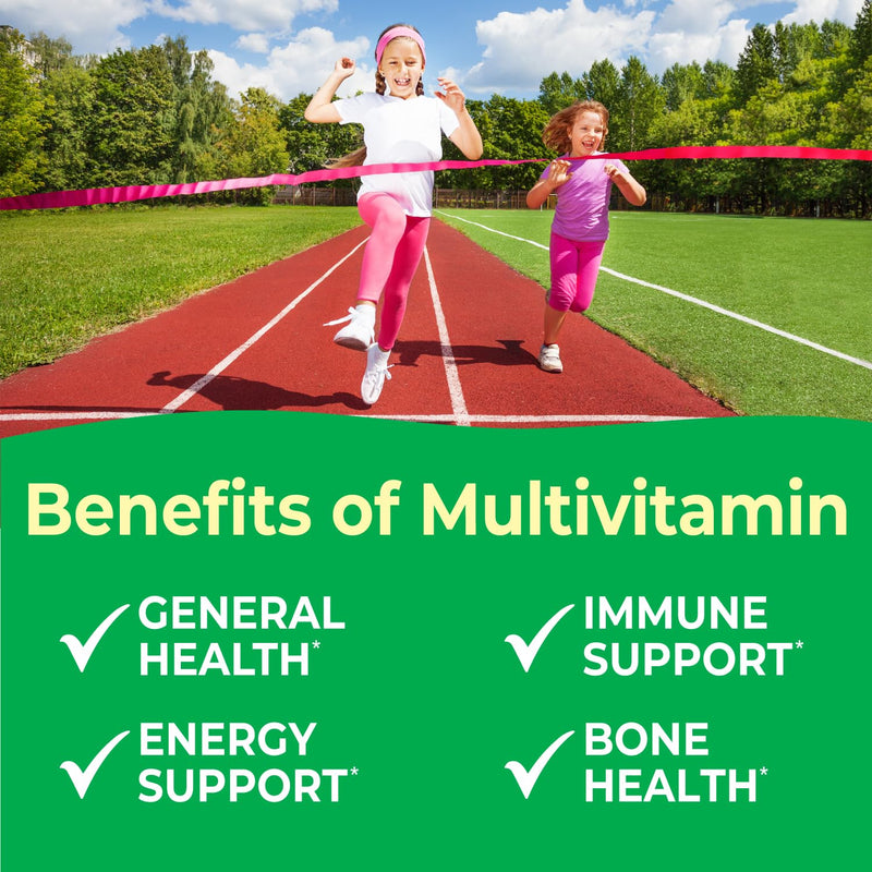 Kids Multivitamin with Iron & Minerals Chewable Tablets - Mixed Fruit Flavor - Vegetarian, GMO-Free, Nut Free - Dietary Supplement - Digestive Support for Children - 120 Chewables 120 Count (Pack of 1)