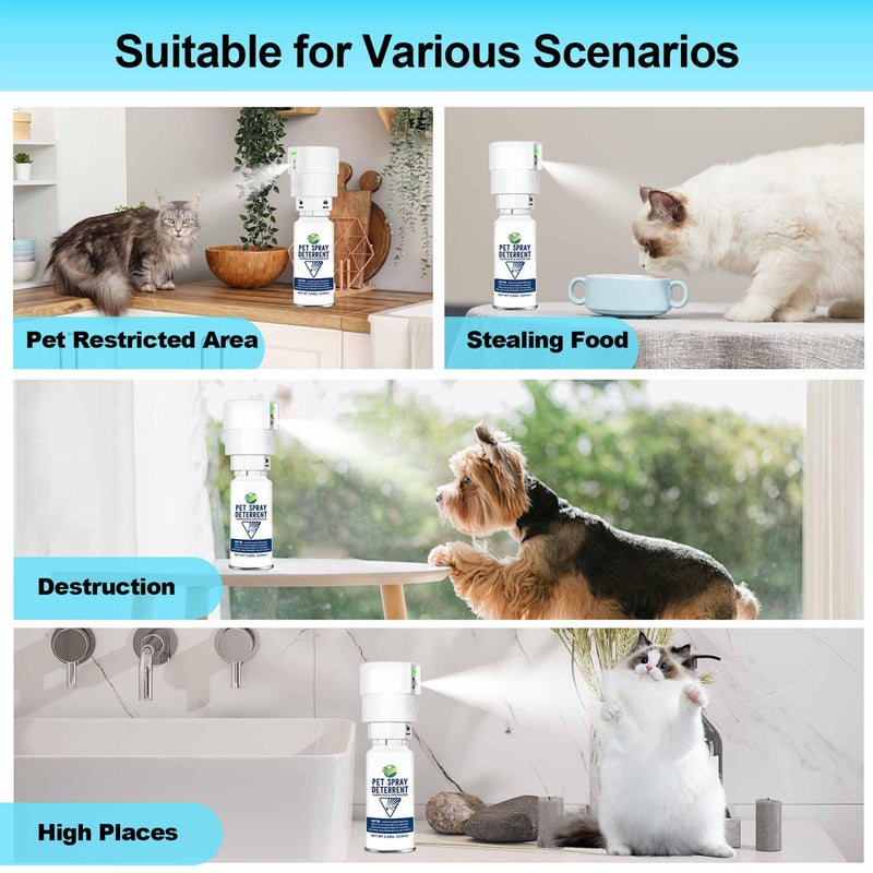 Cat Spray Deterrent System, Automatic Cat Deterrent Spray, Motion Activated Pet Deterrent Spray System for Cats & Dogs Odorless Pet Deterrent, Friendly & Safe Up to 3 Feet Away White White-1