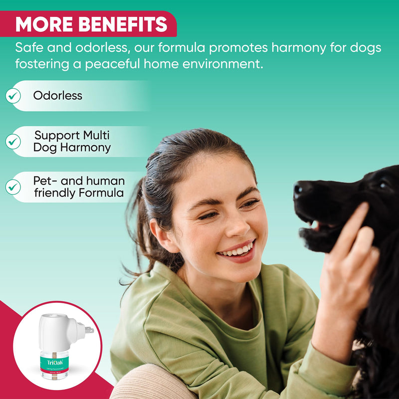 Calming Diffuser for Dog: Appeasing Dog Pheromones Calming Diffuser Plug in Kit for Separation Anxiety, Stress Chewing, Peeing Accidents, 2 Diffusers + 2 Refills Teal