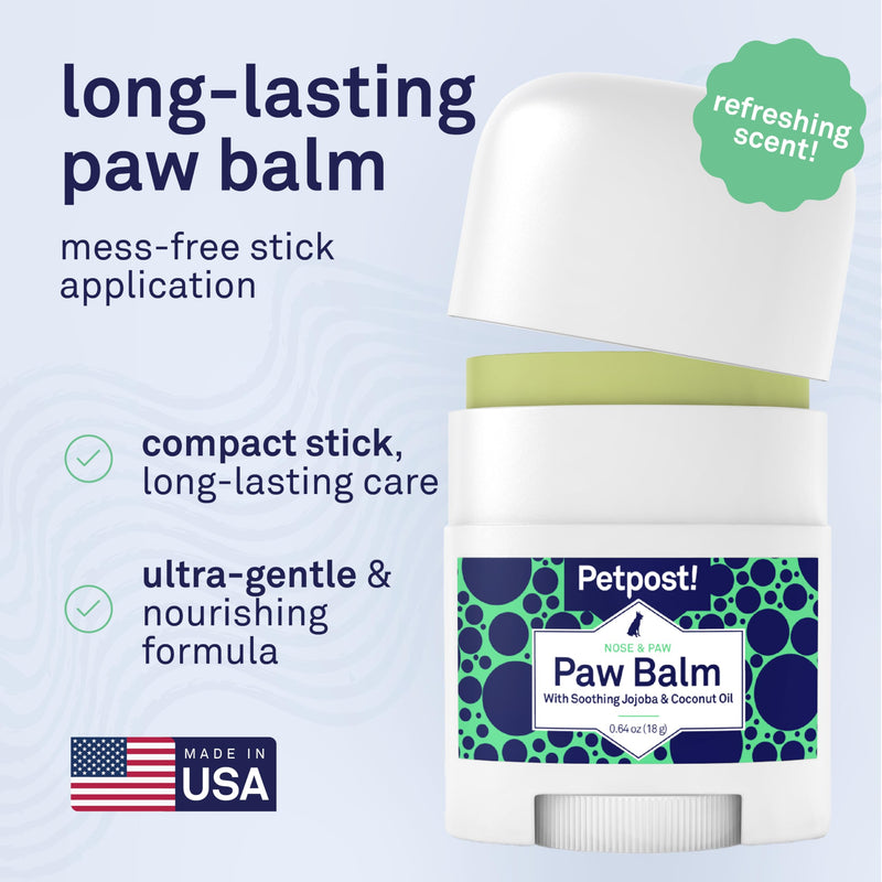 Petpost | Paw Balm for Dogs - Nourishing Cream Soothes Itchy, Dry Dog Paws with Moisturizing Ingredients - Organic Coconut Oil, Jojoba Oil, and Shea Butter 0.64 oz.