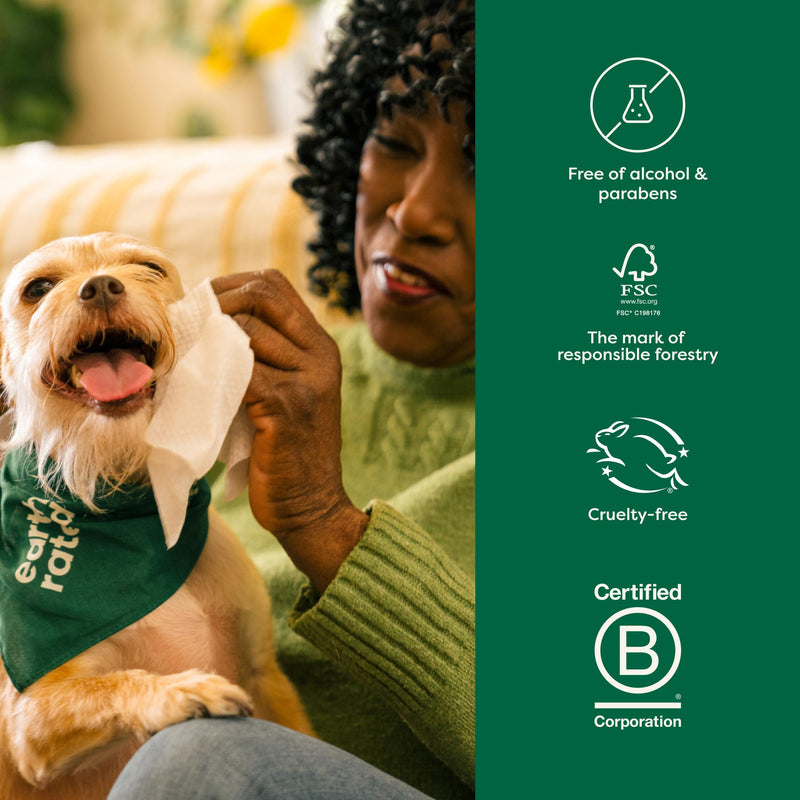 Earth Rated Ear Wipes & Grooming Wipes Bundle - Includes 70 Fragrance-Free Pet Ear Wipes and 100 Unscented Grooming Wipes. - PawsPlanet Australia