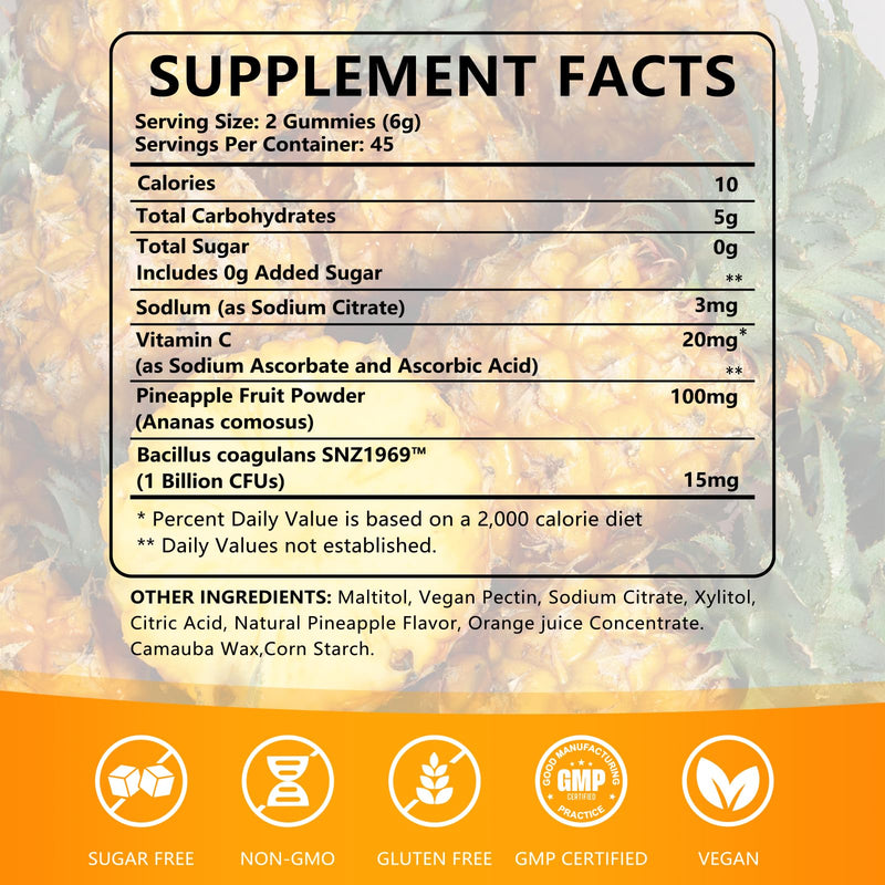 180 Count Feminine Balance Pineapple Vaginal Gummies for Women Ph，Premium Her Plus Nutrition Feminine Vaginal Probiotics Pineapple Balance Gummies for Women 90 Count (Pack of 2)