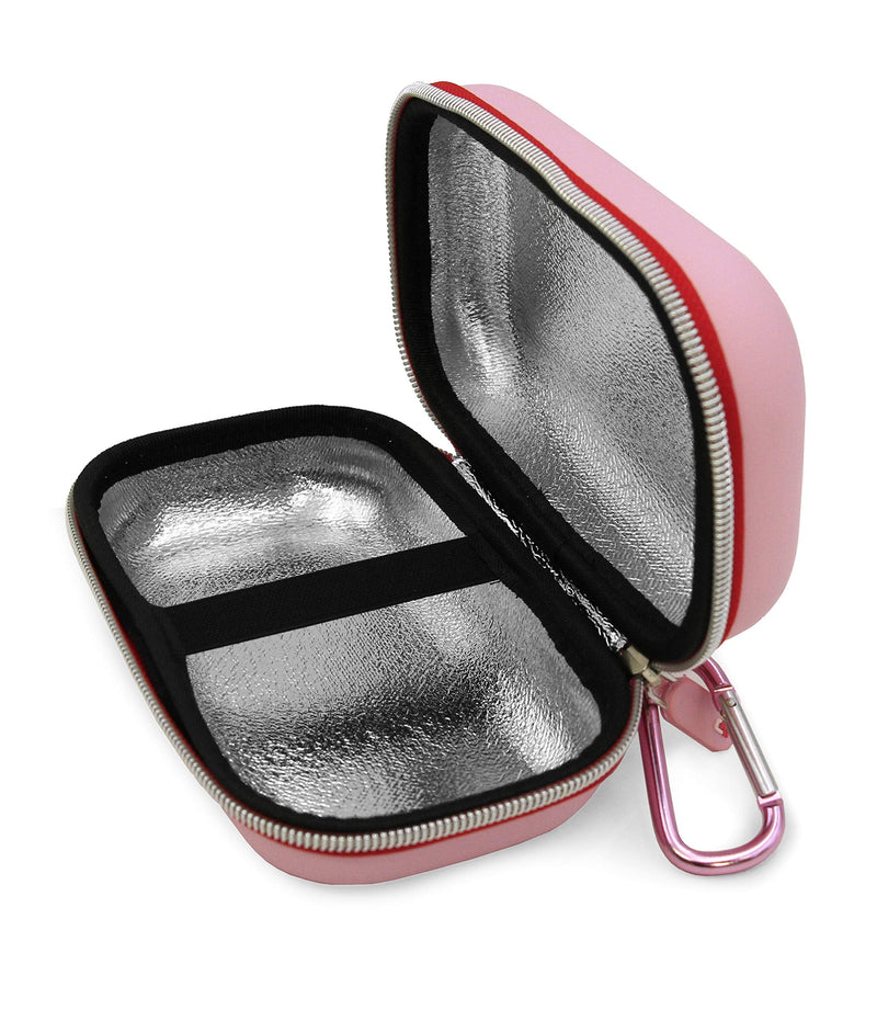 CASEMATIX Pink Compact Insulated Asthma Inhaler Travel Bag Case Compatible with Chamber Inhaler Spacer, Masks and More - Does Not Fit Spacers Longer Than 6.25 inches, Includes CASE ONLY - BeesActive Australia