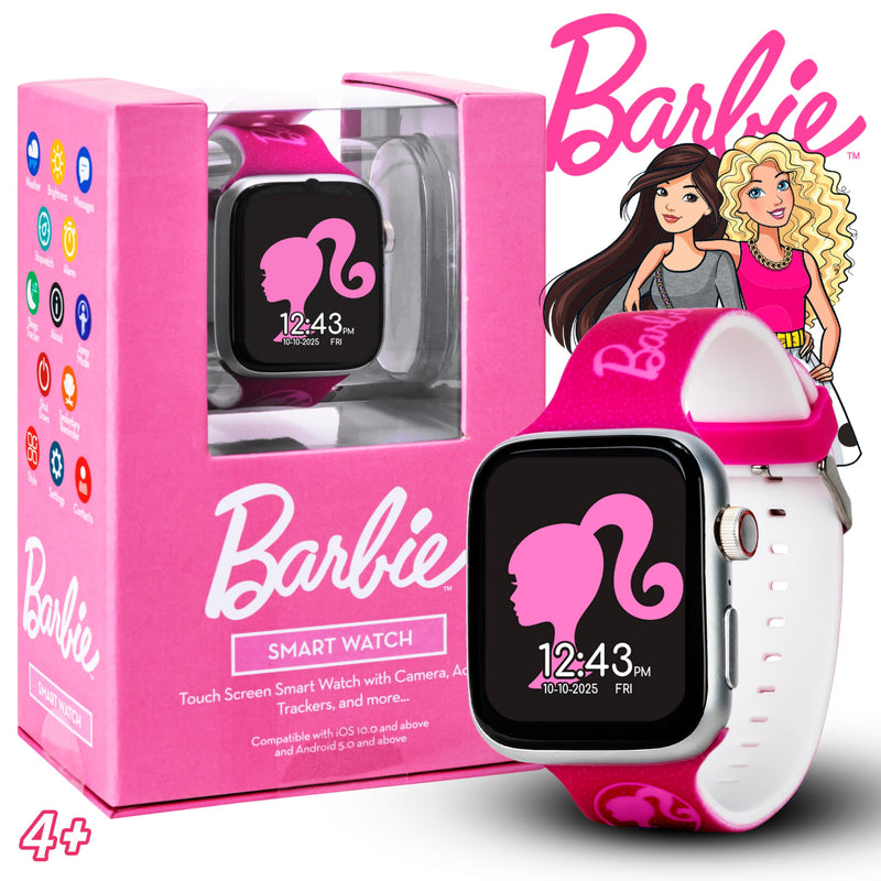 Barbie Kids Smart Watch – Touchscreen Smartwatch with Camera, Activity Trackers, Pedometer, Music, Stopwatch, and Glitter Silicone Strap – Fits Wrists from 5.5" to 8" - BeesActive Australia