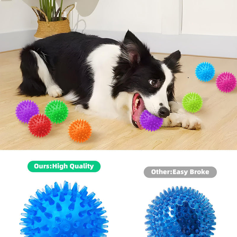 8 Pack 2.5” Squeaky Dog Balls for Small and Medium Dogs, Spiky Balls for Teething Puppies Samll Set of 8 - BeesActive Australia