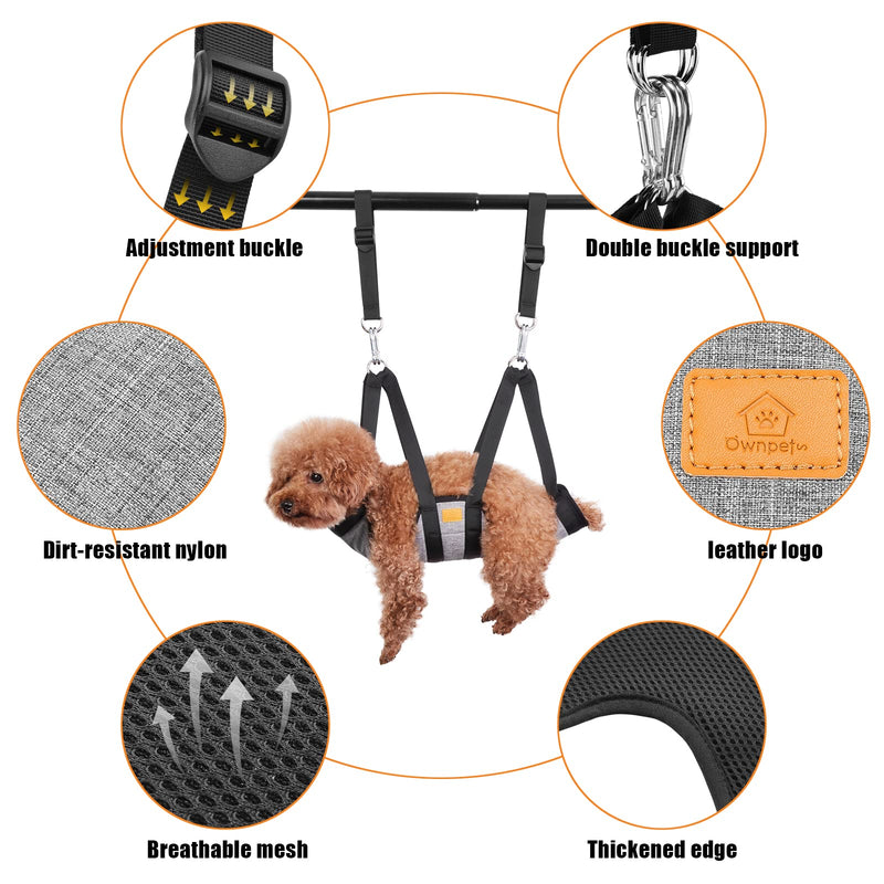 Ownpets dog grooming hammock, hammock harness with 4 hooks, for bathing, washing, grooming and nail trimming, S Width: 29cm, Length: 44.7cm, Legs spacing: 16cm - BeesActive Australia