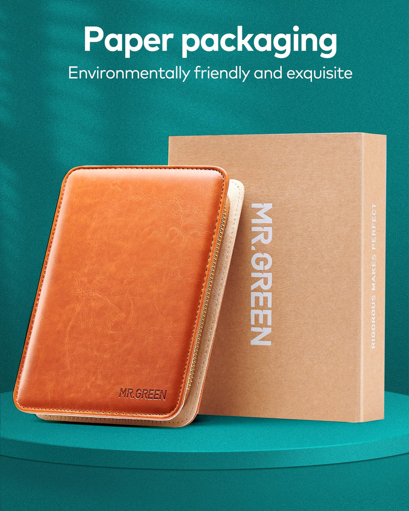MR.GREEN Upgraded Manicure Set, German Stainless Anti Splash Nail Clippers Set with Cather, Quality Fingernail& Toenail Clipper, Professional Nail Care Kit with Exquisite Leather Case for Men & Women Orange - BeesActive Australia