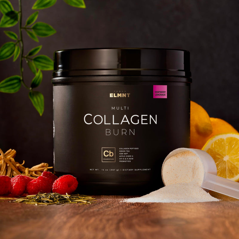 ELMNT Super Collagen Burn for Women w. Probiotics, Hyaluronic Acid, Apple C Vinegar, KSM66, Biotin+ Premium Colageno Multi Collagen Protein Powder for Weight Loss, Fat Burner, Hair, Skin+ (R-Lemonade) Raspberry Lemonade - BeesActive Australia