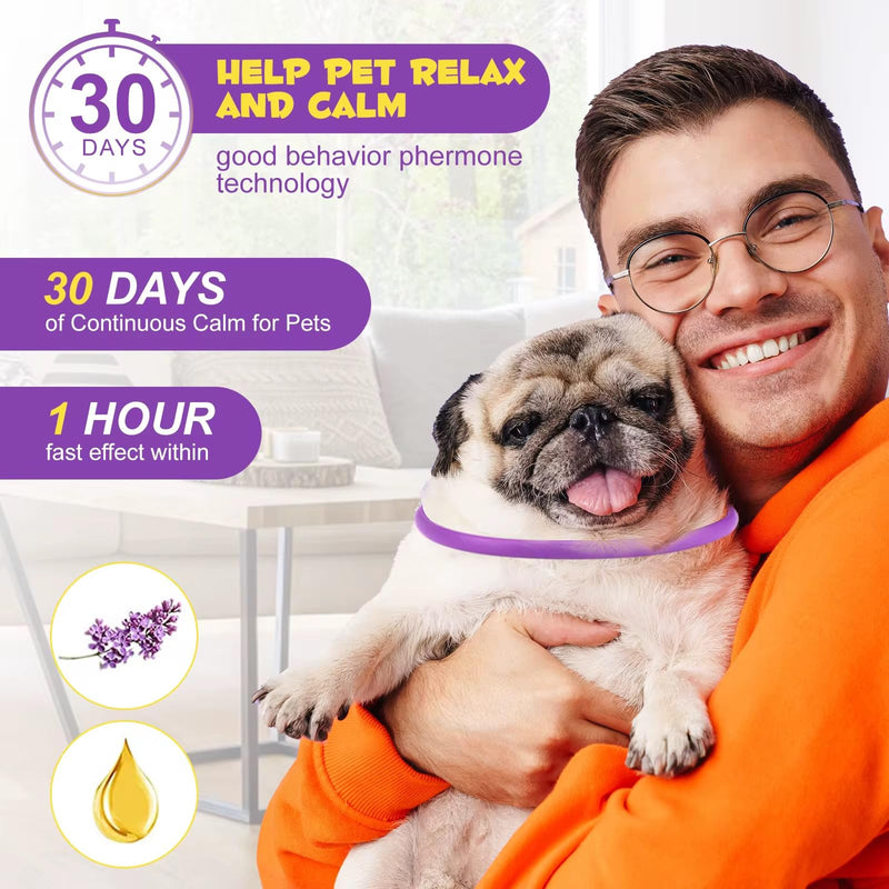 Calming Collar for Dogs, 3 Packs Dog Anxiety Relief, Adjustable Calming Collar for dogs, Separation Anxiety Relief Stress 60 Days Long Lasting Calming Effect for Large Middle and Small Dogs