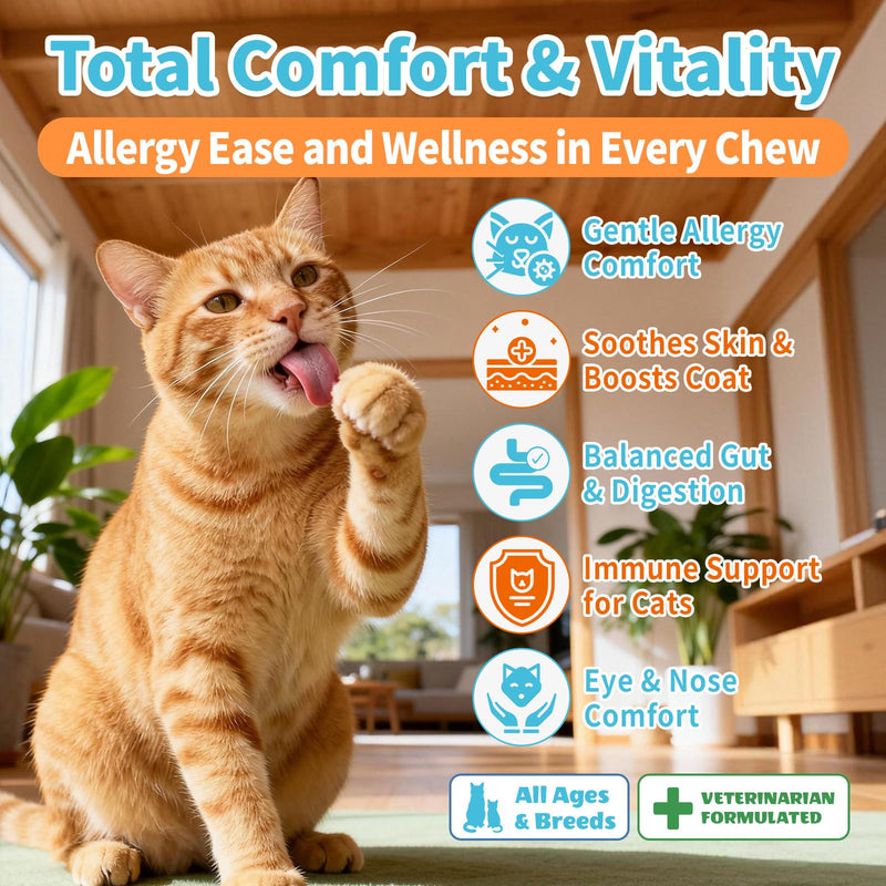 Carmelie Dog Yeast Relief Liquid + Cat Allergy Chews Bundle, 60ML + 500 Chews – Plant-Based Yeast, Colostrum & Probiotics for Dogs & Cats – Itch Relief & Allergy Support