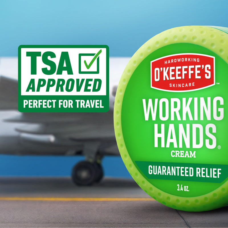 O'Keeffe's Working Hands Hand Cream (3.4 oz Jar) and Healthy Feet Foot Cream (3.2 oz Jar) - Repairing Skincare for Extremely Dry, Cracked Hands and Feet, Travel Size