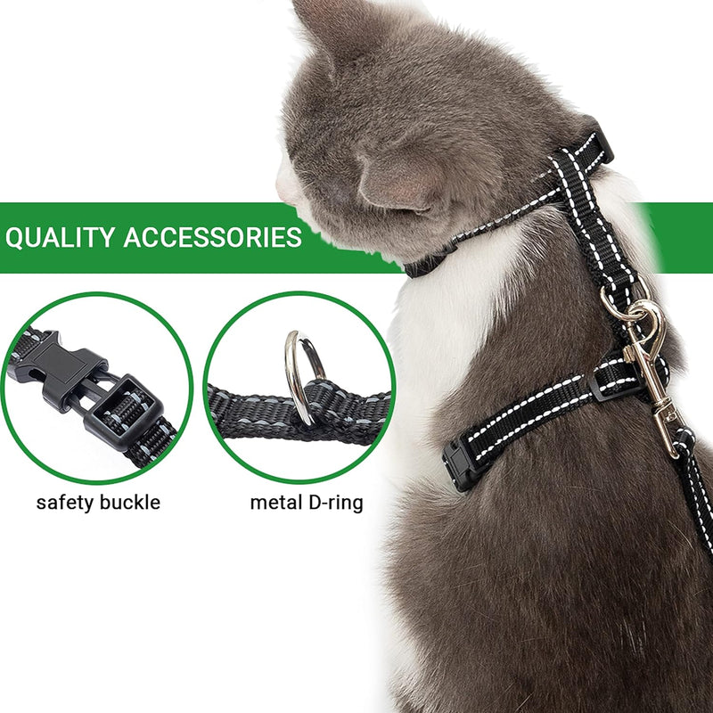 Cat Harness and Leash Set for Walking Escape Proof - Reflective Adjustable Cat Vest Harness for Small to Large Cat Puppy - Cute Mesh Breathable Soft Cat Full Body Harness M (neck:11"-14.3" chest:16"-20") Cyan - BeesActive Australia