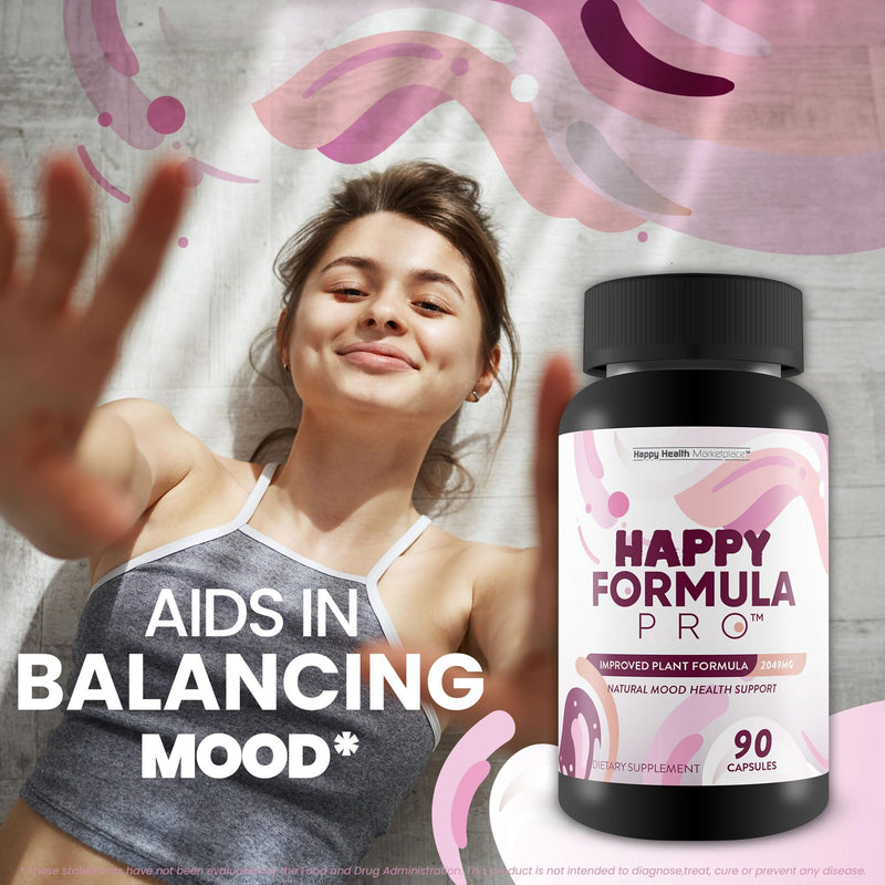 Happy Formula Pro - Our Best Happy Pills Vitamin D Mood Support Supplement - Happpy Supplements Natural Mood Support Supplements for Women, Mood Support Supplements for Men - Postpartum Mood Support