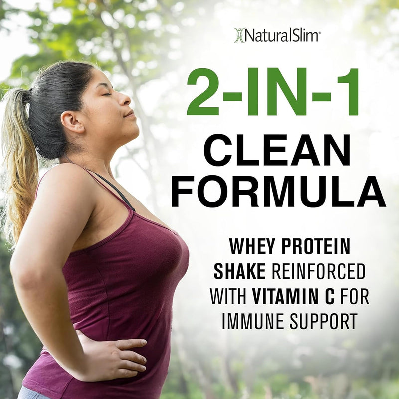 NaturalSlim Metabolic Protein C-Plus, Chocolate, 1.1 lb | Whey Protein Powder and Shake, Vitamin C, L-Glutamine and Digestive Enzymes, Support Metabolism, Energy and Gut Health Chocolate C Plus