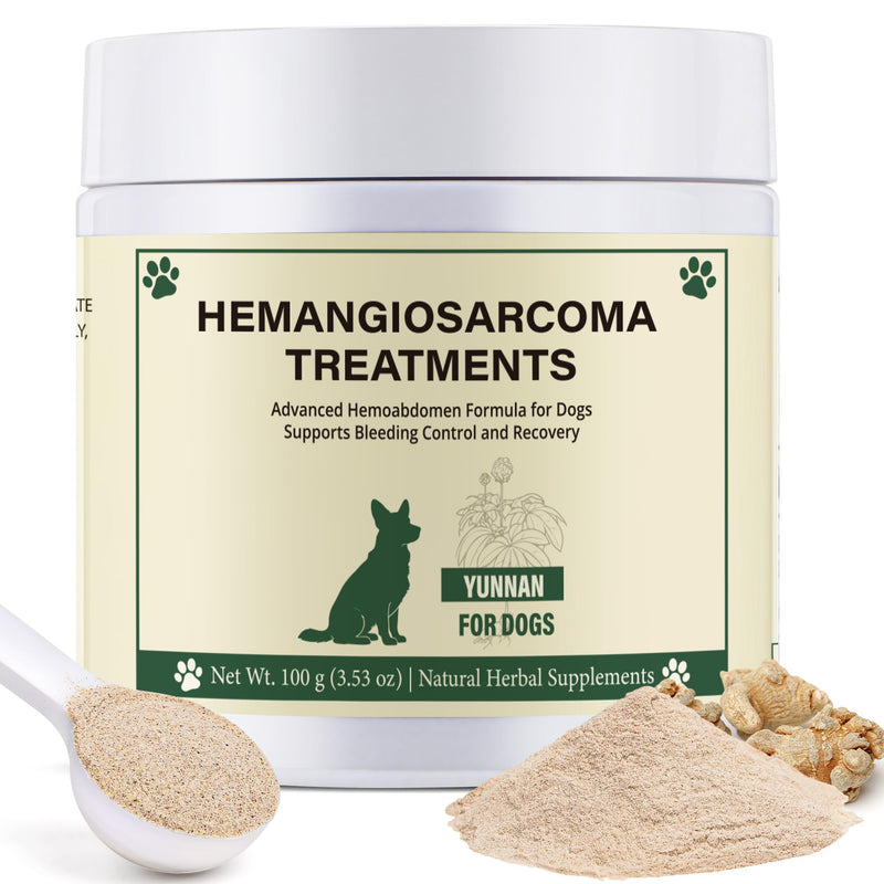Quick Stop Bleeding for Dogs, Yunnan Sanqi Hemostatic Powder for Dogs Natural Herbal for Ulcer-Related Bleeding, Bloody Stools, Hemangiosarcoma, Pericardial Effusion, Hemoabdomen, Cancer Bleeding 100g