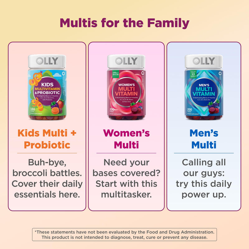 OLLY Kids Multi & Probiotic Gummy, Digestive Support - 120 Count Pouch 120 Count (Pack of 1)