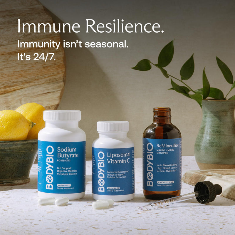BodyBio Liposomal Vitamin C - High Absorption for Immune & Cellular Health | Pure Ascorbic Acid with Maximum Absorption
