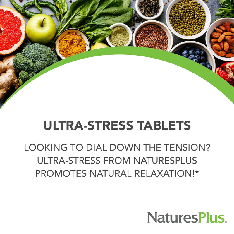 NaturesPlus Ultra-Stress with Iron, Sustained Release - 30 Vegetarian Tablets - Stress Relief Supplement with B-Complex & Vitamin C - Energy Booster, Mood Enhancer - Gluten-Free - 30 Servings 30 Count (Pack of 1)