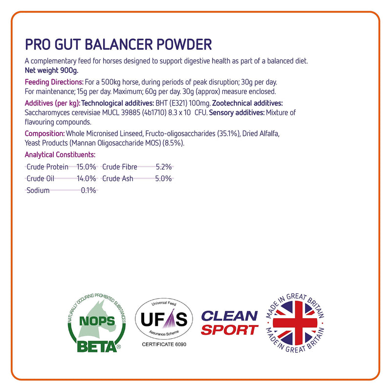 Equine America Pro Gut Balancer | Premium Ready To Use Horse & Pony Supplement | Support For Digestive Function & Performance | 900g