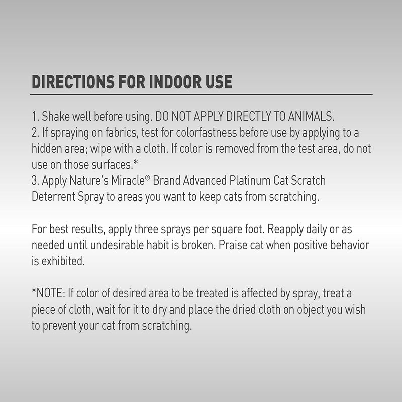 Nature's Miracle Advanced Platinum Cat Scratch Deterrent Spray, 8 Ounces, Discourages Destructive Scratching New Formula - 8oz - BeesActive Australia