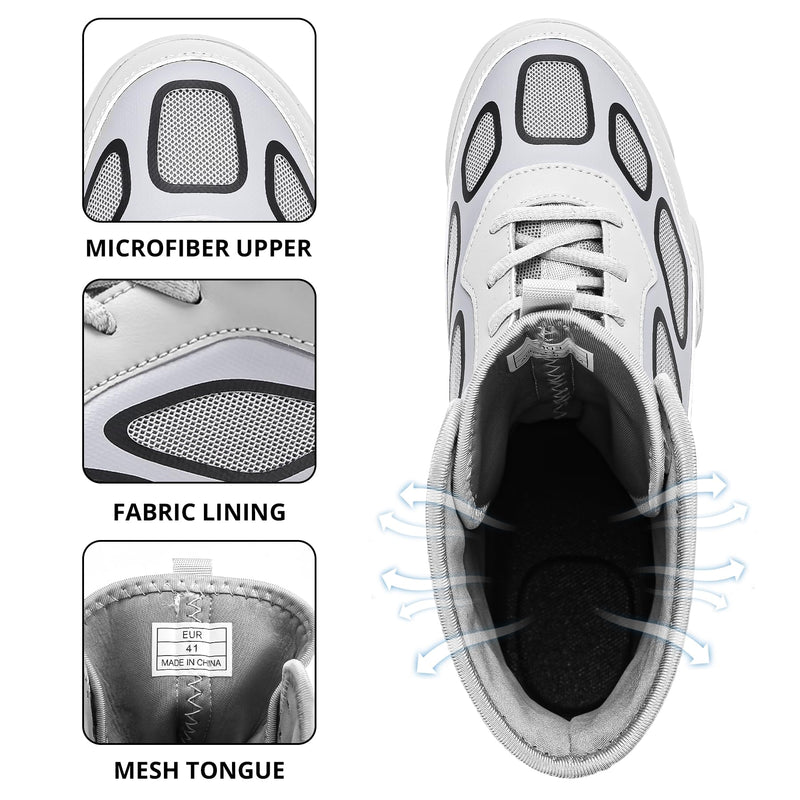 Wrestling Shoes Men Boxing Shoe Fitness High Top Sneakers Wrestling Boots 12 Silver