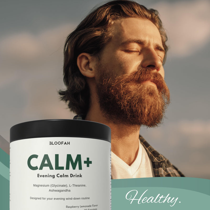 Calm+ Magnesium Glycinate Calm Drink Mix – Relaxation & Sleep Support Powder with L-Theanine & Ashwagandha for Cortisol Balance | Sugar Free | Evening Wind-Down Supplement – 30 Servings