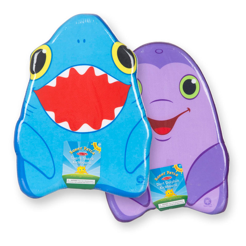 Melissa & Doug Sunny Patch Dolphin and Shark Kickboards - Learn-to-Swim Pool Toys (Set of 2) - BeesActive Australia