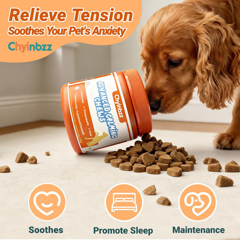 Calming Chews for Dogs，Anxiety Relief Trests - Dog Calming Trests with Melatonin & glucosamine, Turkey Bacon Flavor, 120 Counts