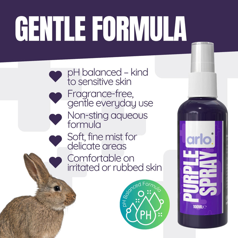 Purple Spray Wound Cleanser 100ML Gentian Violet Alternative Antibacterial Non Sting Animal First Aid for Horses Pets Livestock Poultry