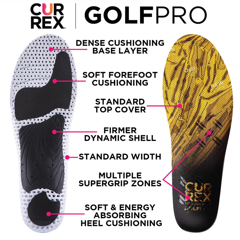 CURREX GolfPro Insoles for Golf Shoes – Arch Support Inserts to Improve Balance, Stability, Comfort & Performance, Help with Foot & Heel Pain Relief – for Men & Women – High Arch, XL XL (Mens 11-12.5 / Womens 12.5-14) High Arch - Blue - BeesActive Australia