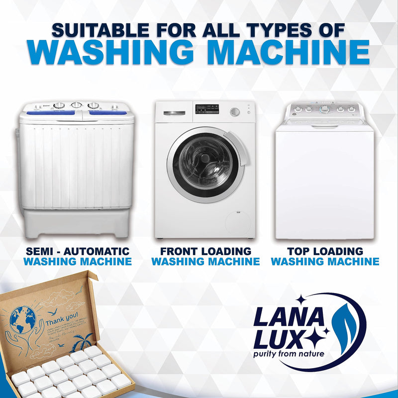 Washing Machine Cleaner Tablets 24 Pack - Deep Washer Machine Cleaner Tablets Descaler For HE Front Loader & Top Load Washer - Sustainable & Eco-Friendly Washer Cleaner Tablets - 12 Month Supply - BeesActive Australia