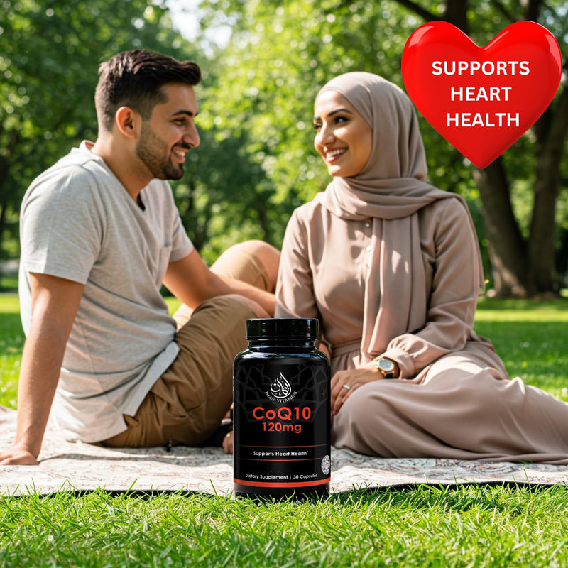 Halal CoQ10 120mg Liquid Capsules – Vegan Coenzyme Q10 Ubiquinone Supplement – High Absorption Cellular Energy & Heart Health Support for Men & Women – Non-GMO, 1 Capsule Daily