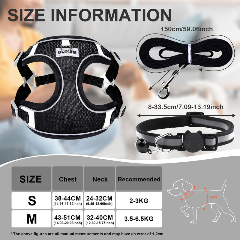 RAFIYU Anti-Pull Dog Harness Small Medium Dogs, Breathable Harness Dog Harness Luminous, Puppy Harness Luminous Harness for Dogs, Safety Harness Dog Chest Harness (M) M - BeesActive Australia