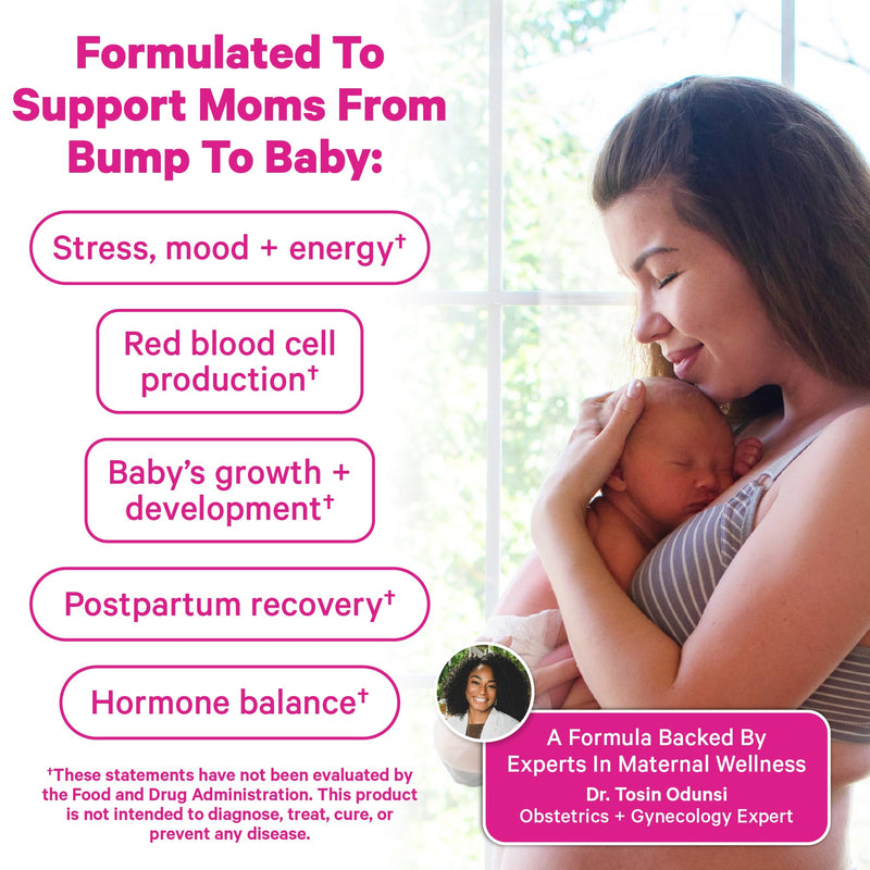 Pink Stork Fertility + Prenatal + Postnatal Gummy Vitamins, 60 Count | Full Motherhood Journey Support, Folate, B Vitamins, Zinc & Biotin, Postpartum Essentials, Assorted Fruit