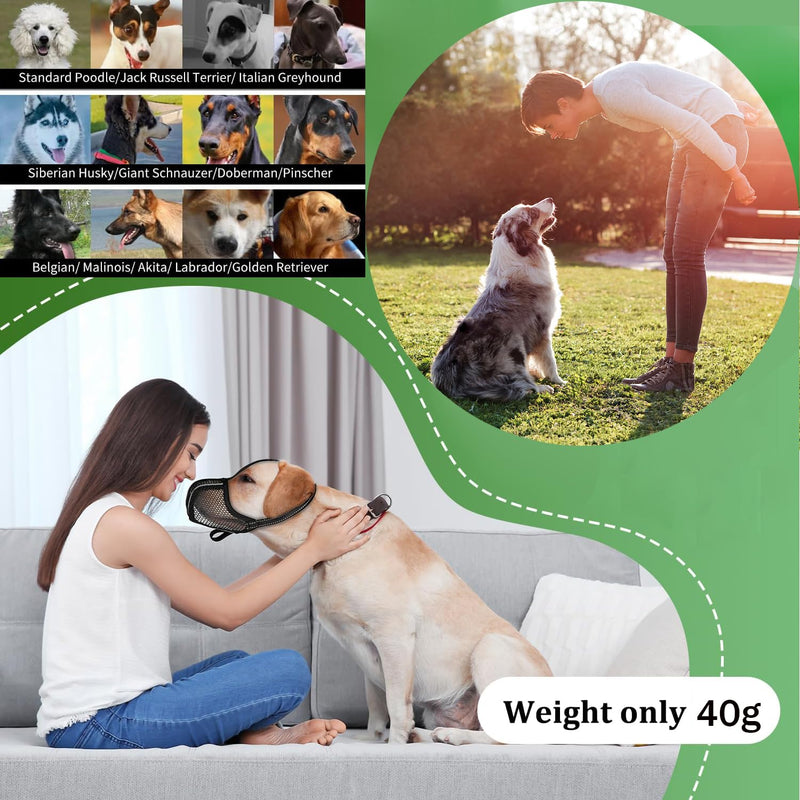 Muzzle Large Dogs, Prevent Eating/Chewing/Biting Dog Muzzle, Breathable Reflective Adjustable Muzzle Medium Dogs（Black-L） L - BeesActive Australia