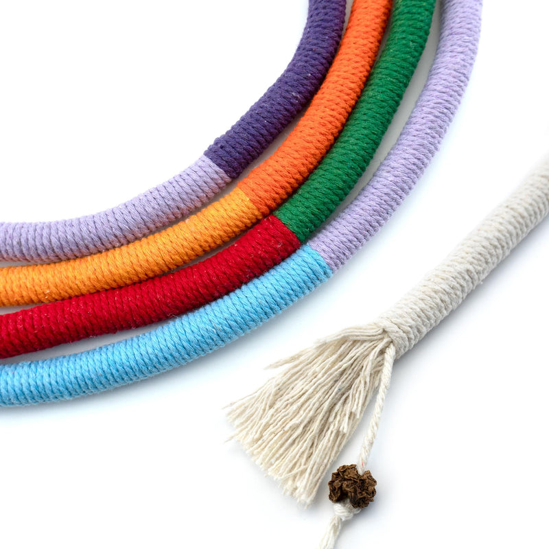 Quacc 4 PCS Cat Chew Toy Bite Ropes with Natural Gall Fruit, Colorful Kitten Chew Rope Interactive Cat Toy Sturdy Chewing Ropes for Cat Teeth Cleaning Stress Release - 27.6" - BeesActive Australia