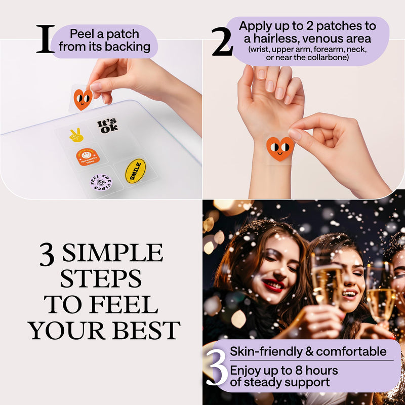 WONDER FAMILY Recovery Patches for Women & Men – Clear Mornings After Parties and Nights Out – Contain Vitamins A, C, D, E, & B, Ashwagandha, Boswellia, Glutathione, Milk Thistle Extract (Silver)