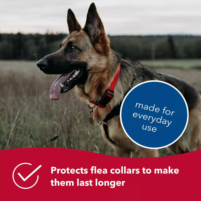 Coastal Pet SecureAway Collar Protector for Flea Collars - Adjustable pet Accessory - Protective Flea Collar for Dogs & Puppy - Black, 5/8" x 10-14"