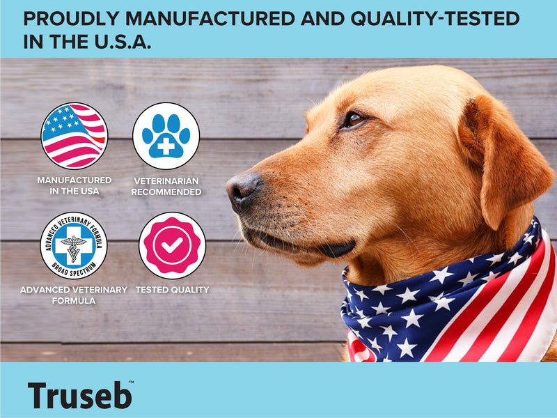 Truseb Advanced Strength Cat & Dog Ear Infection Treatment TrizmaxEDTA Flush, Medicated Pet Ear Wash, Flush, Dog Ear Cleaner Solution Medicated Ketoconazole 0.1% Helps Ear Itching Redness Swell (12oz)