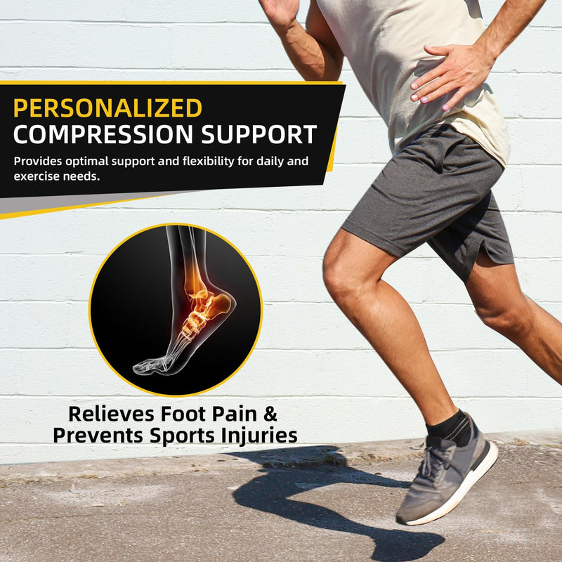 Ankle Support Brace(1 Pack) — Compression Ankle Brace for Women & Men, Adjustable Wrap Ankle Stabilizer Brace for Sprained, Foot Pain, Plantar Fasciitis, Achilles Tendonitis (A-Black,Large) A-Black Large