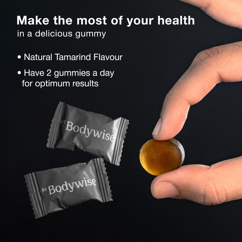 Be Bodywise Pure Himalayan Shilajit Gummies | 3000 MG I Individually Wrapped | No Added Sugar | KSM 66 Ashwagandha, Gokshura | 75% + Fulvic Acid,85+ Trace Minerals |Men,Women|Natural,Vegan I 60 Gummy Shilajit Gold Gummies